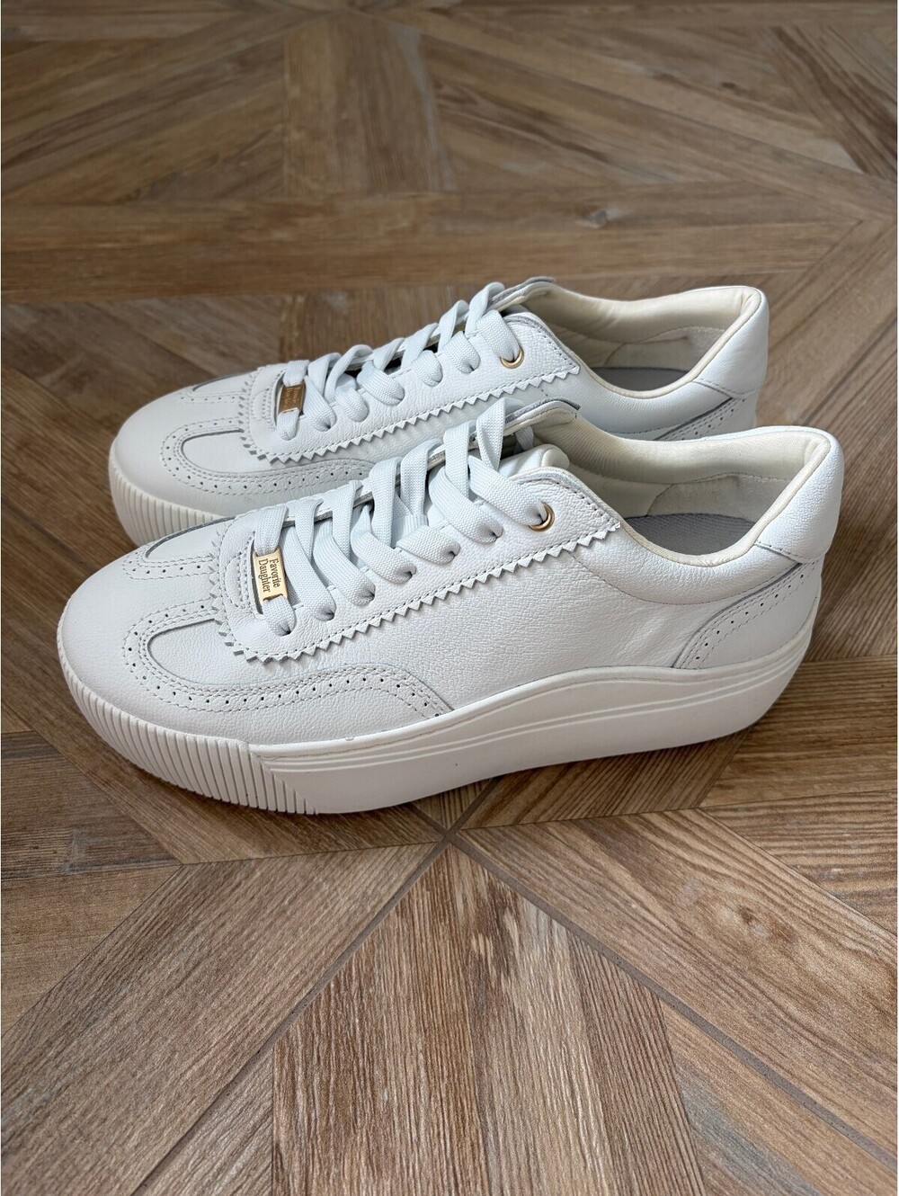Dr. Scholl's x Favorite Daughter Platform Sneakers White Leather Size 9